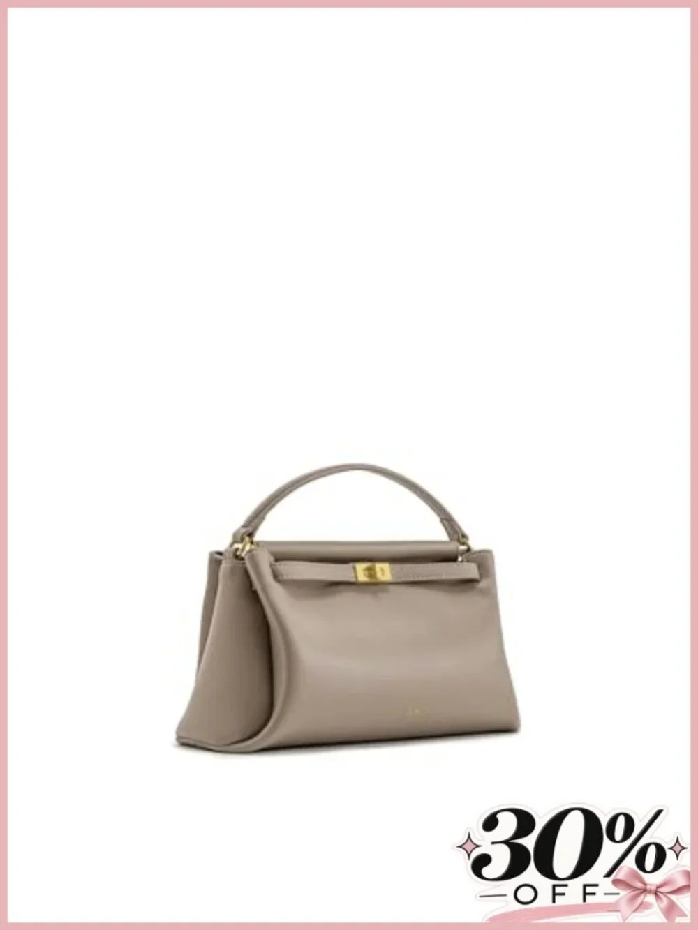 Vegan Leather Satchel Top Handle Crossbody Bag Twist Lock